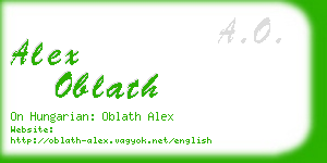 alex oblath business card